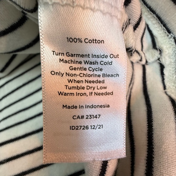 Talbots Black and White Striped Tee 0X X - Picture 5 of 5